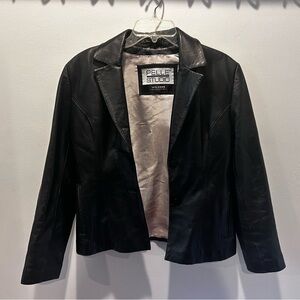 Pelle Studio Women's Black Leather Blazer Jacket